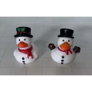 Set of 2 Rubber Snowman Duck 2" Collectibles